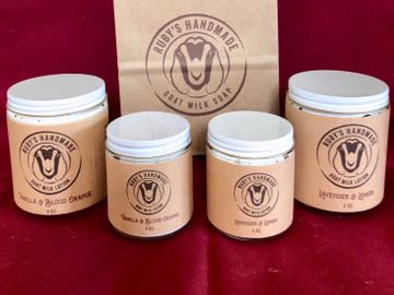Ruby's Handmade Goat Milk Lotion bottles